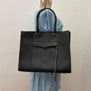 Rebecca Minkoff Saffiano Leather Large MAB Black Tote Bag